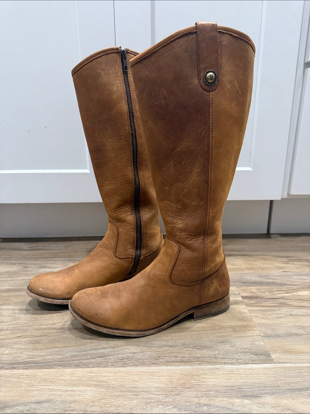 Frye Tall Leather Zip Riding Boots